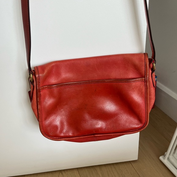 Coach Red Leather Shoulder Bag - Picture 7 of 8